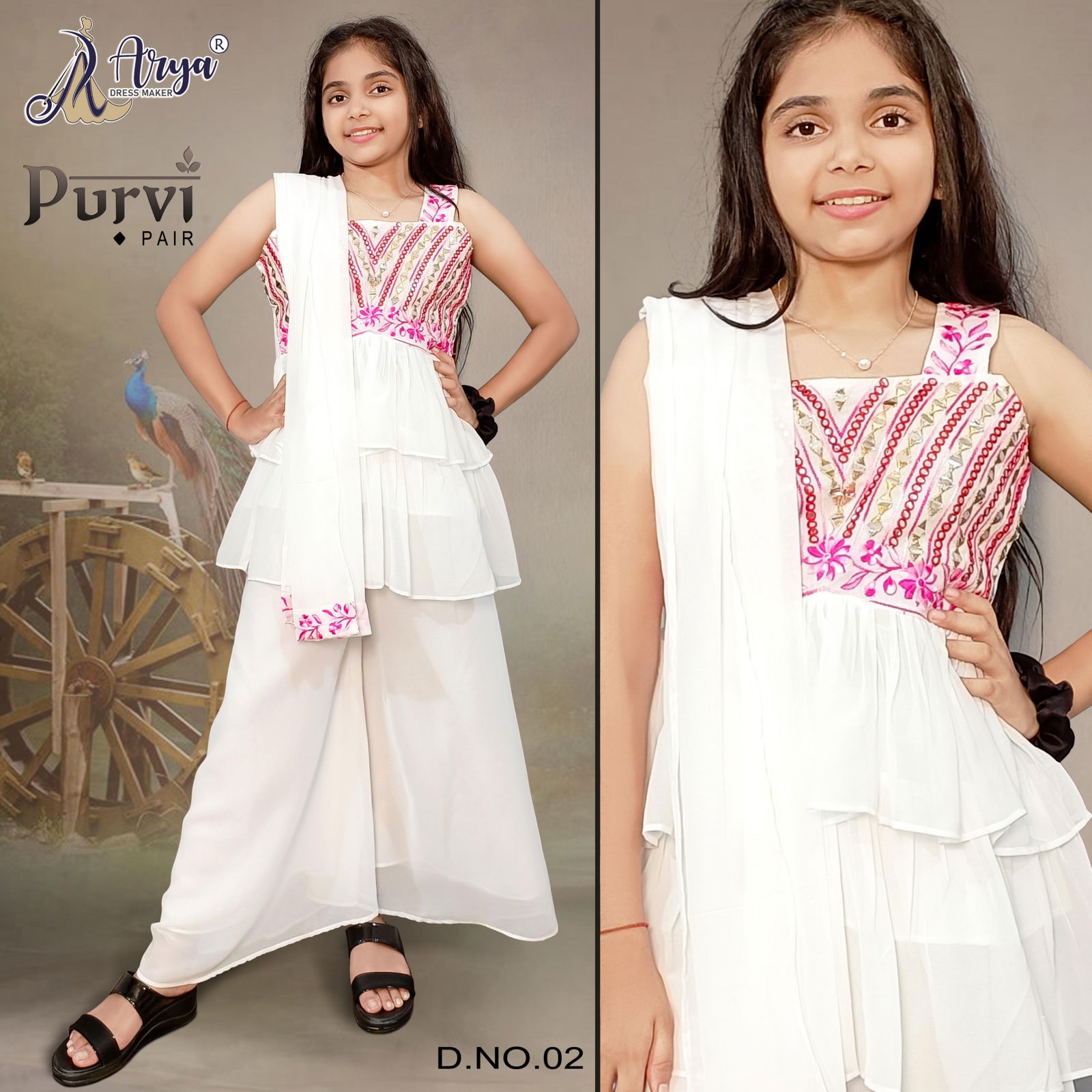 Purvi By Arya Georgette Festive Sharara Suits Kids Catalog